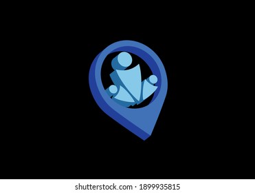 Signo de vector abstracto de cooperación, símbolo o plantilla de logotipo.