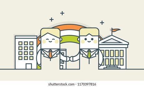 Cooperation between government, company, and university, cut