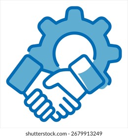 Cooperation Blue White Single Icon Illustration