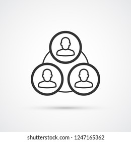 Cooperation business black icon. Vector illustration