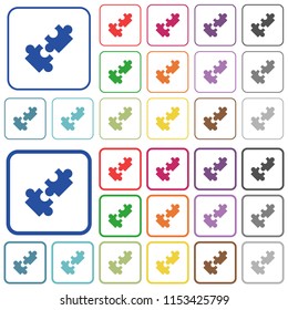 Cooperation color flat icons in rounded square frames. Thin and thick versions included.
