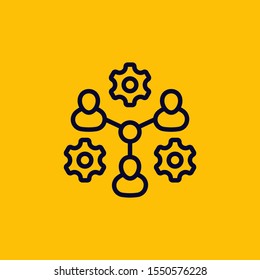 cooperation, combined effort vector line icon