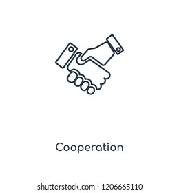 Cooperation concept line icon. Linear Cooperation concept outline symbol design. This simple element illustration can be used for web and mobile UI/UX.