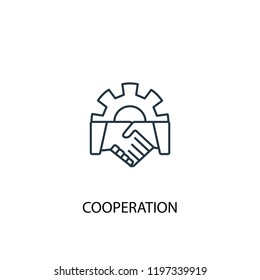cooperation concept line icon. Simple element illustration. cooperation concept outline symbol design. Can be used for web and mobile UI/UX