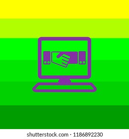 Cooperation concept. PC screen