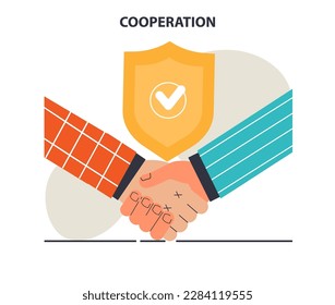 Cooperation concept set. Collaboration and teamwork. Office characters coordination for additional business development. Idea of successful coworking. Flat vector illustration