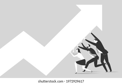 Cooperation Concept - teamwork. Business vector illustration.