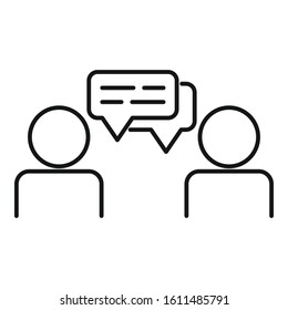 Cooperation conversation icon. Outline cooperation conversation vector icon for web design isolated on white background