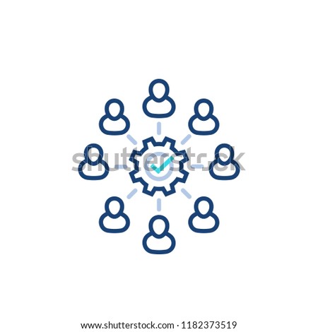 cooperation, coworking, teamwork vector line icon