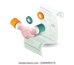 Cooperation in developing business concept illustration