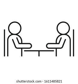 Cooperation discussion icon. Outline cooperation discussion vector icon for web design isolated on white background