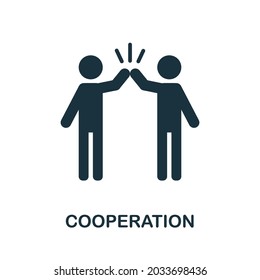 Cooperation flat icon. Colored sign from positive attitude collection. Creative Cooperation icon illustration for web design, infographics and more