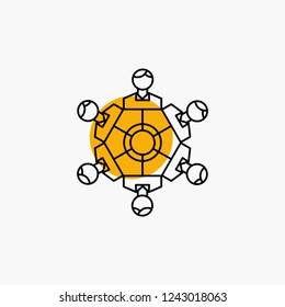 Cooperation, friends, game, games, playing Line Icon