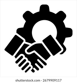 Glifo de cooperación Ilustración de icono único negro