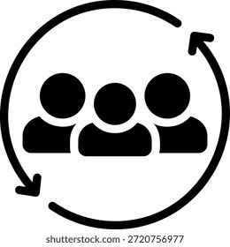 Vector de ilustración de icono de glifo de cooperación