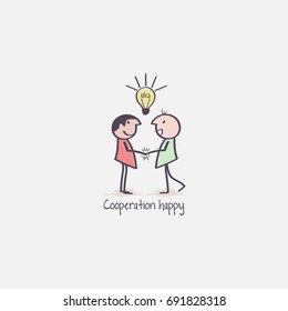 cooperation happy vector illustration