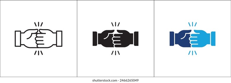 Ikone der Zusammenarbeit. Ikonen der Bruderschaft. Teamwork-Symbol. Symbol für Zusammenarbeit. Logo des Kollegen. Logo für Handarbeit. Vektorgrafik in Weiß isoliert für Illustration und Grafikdesign-Ressource.