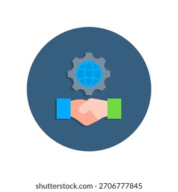Ilustración vectorial plana de icono de cooperación