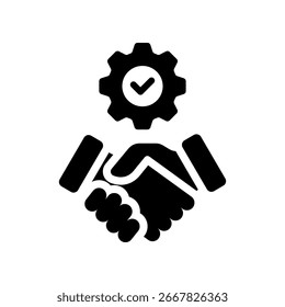 Ilustración vectorial de glifo de icono de cooperación