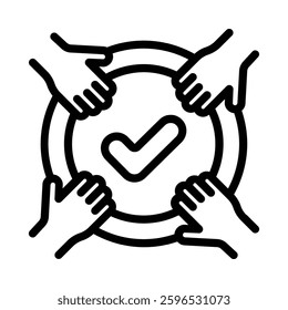 Cooperation icon illustration in line style. Perfect for website mobile app presentation. Suitable for any user interface and user experience