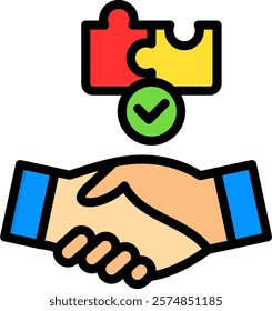 Cooperation Icon Lineal Color Vector Illustration