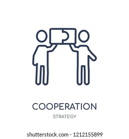 Cooperation icon. Cooperation linear symbol design from Strategy collection. Simple outline element vector illustration on white background.