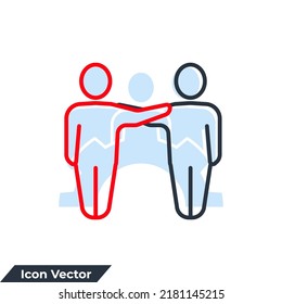 ilustración vectorial del logotipo del icono de cooperación. Plantilla de símbolo de amistad para colección de diseño gráfico y web