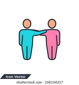 cooperation icon logo vector illustration. Friendship symbol template for graphic and web design collection
