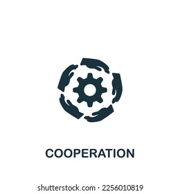Cooperation icon. Monochrome simple sign from collaboration collection. Cooperation icon for logo, templates, web design and infographics.