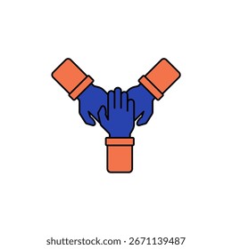 Icono de cooperación Esquema editable Línea de trazo Dibujo EPS.