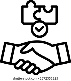 Cooperation Icon Outline Vector Illustration