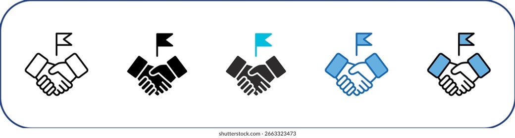 Cooperation Icon Pack Multistyle Illustration