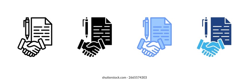 Cooperation icon set multiple style collection