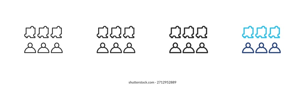Conjunto de iconos de cooperación esbozo de ilustraciones de concepto de Vector