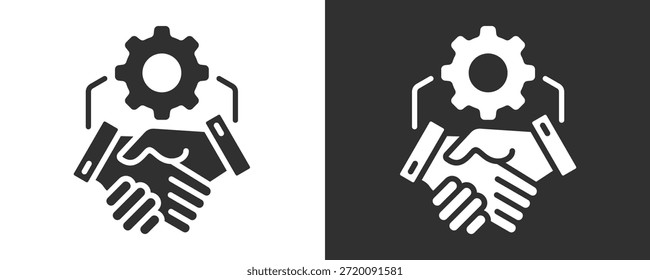 Cooperation Icon Set Vector Collection Isolated In Black And White