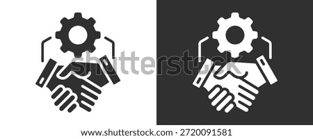 Cooperation Icon Set Vector Collection Isolated In Black And White