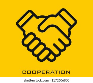 Cooperation icon signs