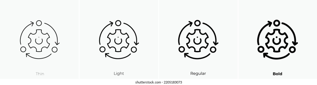 Cooperation icon. Thin, Light Regular And Bold style design isolated on white background