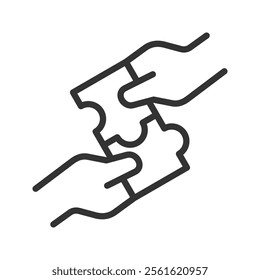 Cooperation icon	vector illustration. Simple line style