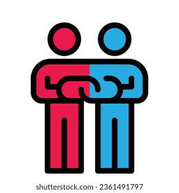 ilustración vectorial de icono de cooperación, trabajo en equipo, empresario 
