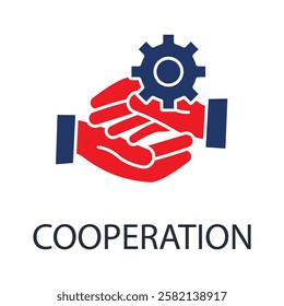 cooperation icons isolated on White Background. Flat style design