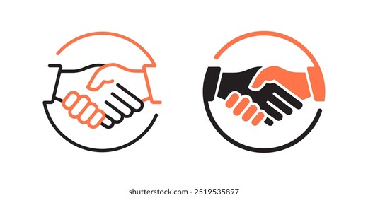 Cooperation icons on white background. Vector illustration.