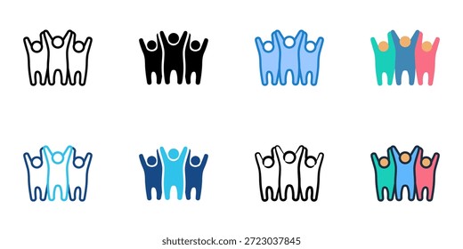 Los iconos de cooperación establecen una colección de estilo múltiple. Trazo editable 
