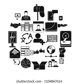 Cooperation icons set. Simple set of 25 cooperation vector icons for web isolated on white background