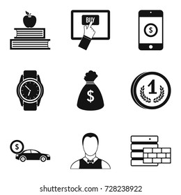 Cooperation icons set. Simple set of 9 cooperation vector icons for web isolated on white background
