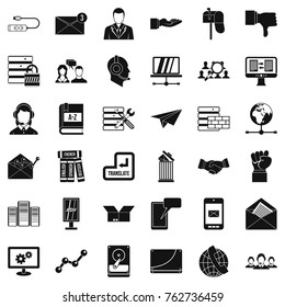 Cooperation icons set. Simple style of 36 cooperation vector icons for web isolated on white background