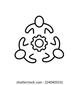 Cooperation line icon. Effective cooperation. Common configurations.Teamwork. Team concept. Isolated vector illustration. Editable stroke
