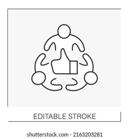 Cooperation line icon. Effective cooperation.Teamwork. Team concept. Isolated vector illustration. Editable stroke