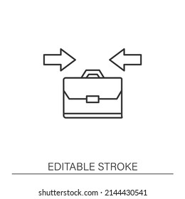 Cooperation line icon. Negotiations between workers. Partners cooperation. Successful business deal. Business process. Economy concept. Isolated vector illustration. Editable stroke
