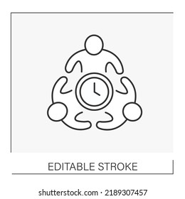  Cooperation line icon. Profitable working together..Teamwork. Team concept. Isolated vector illustration. Editable stroke